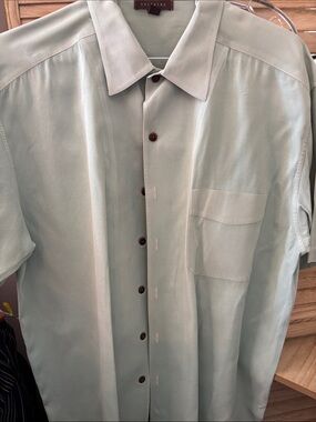 Men's Saltaire Light Mint Short-Sleeve Button-Up Shirt Large
